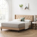 Isabelle Button Tufted Wingback Upholstered Bed