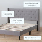 Isabelle Button Tufted Wingback Upholstered Bed