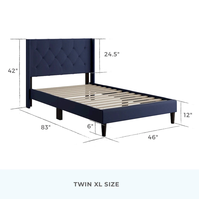 Isabelle Button Tufted Wingback Upholstered Bed