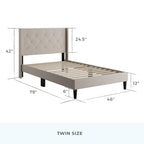 Isabelle Button Tufted Wingback Upholstered Bed