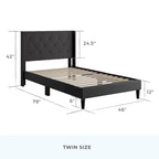 Isabelle Button Tufted Wingback Upholstered Bed