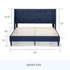 Isabelle Button Tufted Wingback Upholstered Bed
