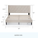 Isabelle Button Tufted Wingback Upholstered Bed