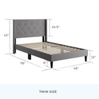 Isabelle Button Tufted Wingback Upholstered Bed