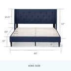 Isabelle Button Tufted Wingback Upholstered Bed