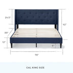 Isabelle Button Tufted Wingback Upholstered Bed