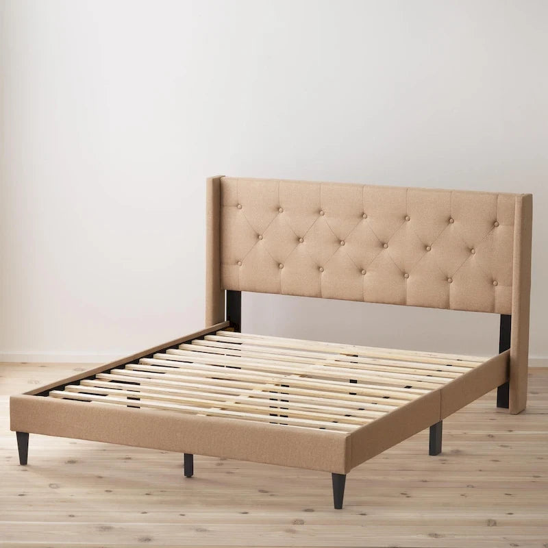 Isabelle Button Tufted Wingback Upholstered Bed