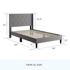 Isabelle Button Tufted Wingback Upholstered Bed