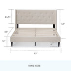 Isabelle Button Tufted Wingback Upholstered Bed