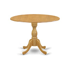 Dublin Modern Kitchen Table - a Round Dining Table Top with Dropleaf & Pedestal Base, (Finish Option)