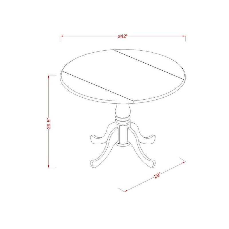 Dublin Modern Kitchen Table - a Round Dining Table Top with Dropleaf & Pedestal Base, (Finish Option)
