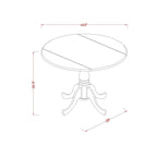 Dublin Modern Kitchen Table - a Round Dining Table Top with Dropleaf & Pedestal Base, (Finish Option)