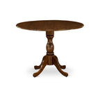 Dublin Modern Kitchen Table - a Round Dining Table Top with Dropleaf & Pedestal Base, (Finish Option)