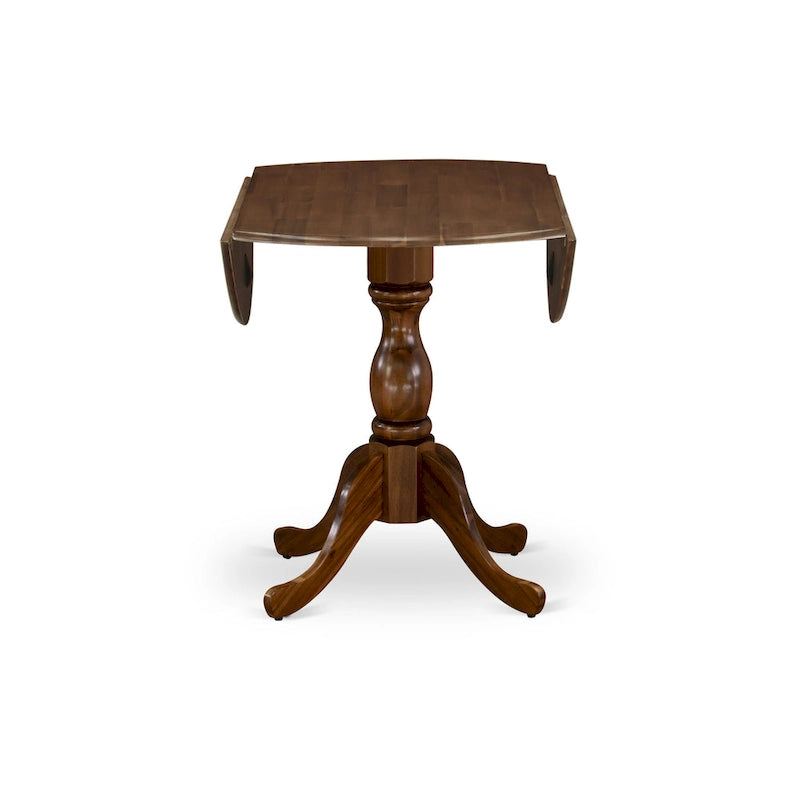 Dublin Modern Kitchen Table - a Round Dining Table Top with Dropleaf & Pedestal Base, (Finish Option)