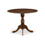 Dublin Modern Kitchen Table - a Round Dining Table Top with Dropleaf & Pedestal Base, (Finish Option)