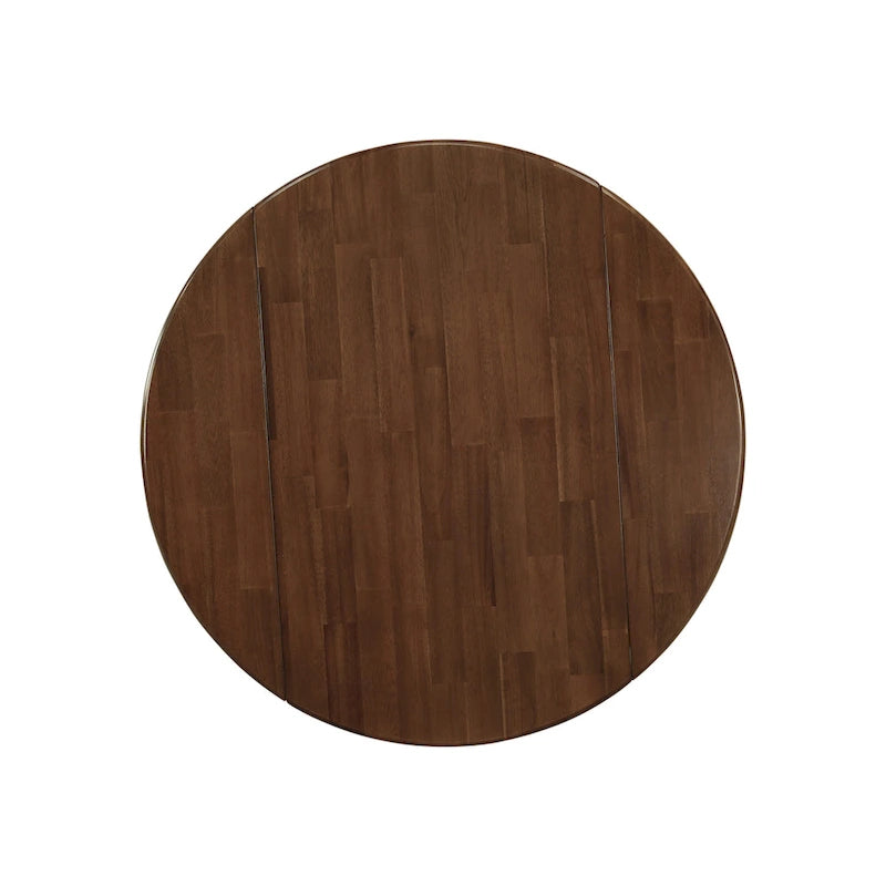 Dublin Modern Kitchen Table - a Round Dining Table Top with Dropleaf & Pedestal Base, (Finish Option)