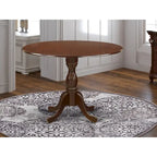 Dublin Modern Kitchen Table - a Round Dining Table Top with Dropleaf & Pedestal Base, (Finish Option)