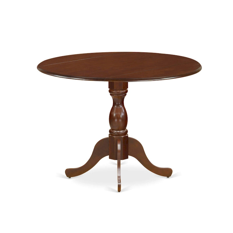 Dublin Modern Kitchen Table - a Round Dining Table Top with Dropleaf & Pedestal Base, (Finish Option)