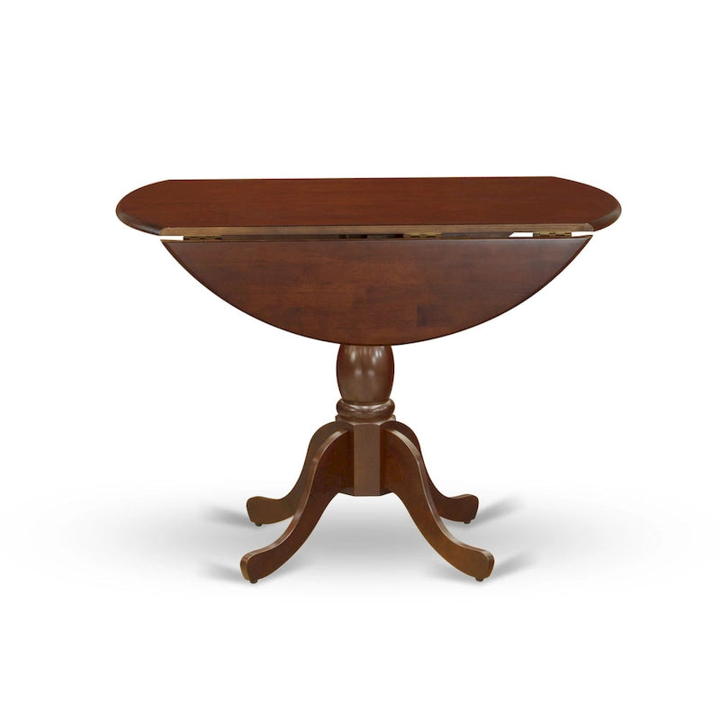 Dublin Modern Kitchen Table - a Round Dining Table Top with Dropleaf & Pedestal Base, (Finish Option)