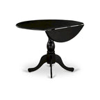 Dublin Modern Kitchen Table - a Round Dining Table Top with Dropleaf & Pedestal Base, (Finish Option)