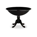 Dublin Modern Kitchen Table - a Round Dining Table Top with Dropleaf & Pedestal Base, (Finish Option)