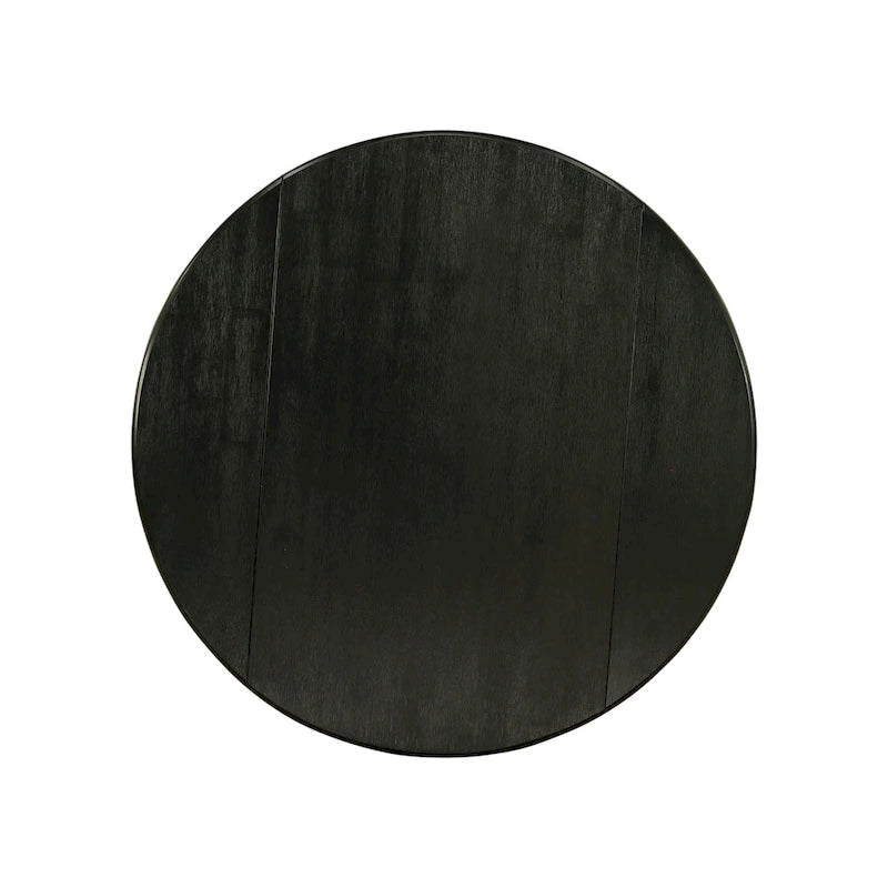Dublin Modern Kitchen Table - a Round Dining Table Top with Dropleaf & Pedestal Base, (Finish Option)