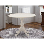 Dublin Modern Kitchen Table - a Round Dining Table Top with Dropleaf & Pedestal Base, (Finish Option)
