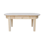 Philips Oval Unfinished Solid Parawood Coffee Table