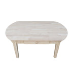 Philips Oval Unfinished Solid Parawood Coffee Table