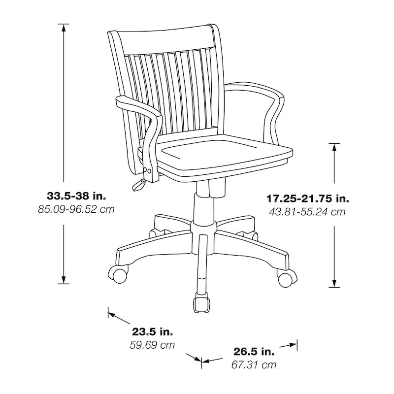 Wilbur Vintage Padded Wood Banker's Chair