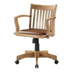 Wilbur Vintage Padded Wood Banker's Chair