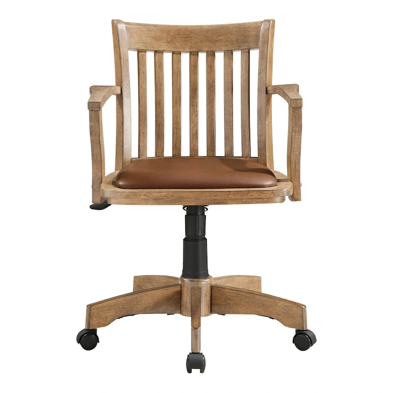 Wilbur Vintage Padded Wood Banker's Chair