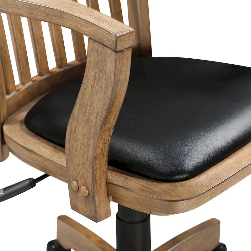 Wilbur Vintage Padded Wood Banker's Chair