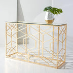  Couture Corrine Gold Leaf Console Table - 47 W x 15.5 L x 30 H - 47Wx16Dx30H