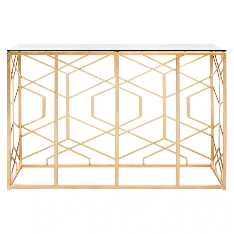 Couture Corrine Gold Leaf Console Table - 47 W x 15.5 L x 30 H - 47Wx16Dx30H