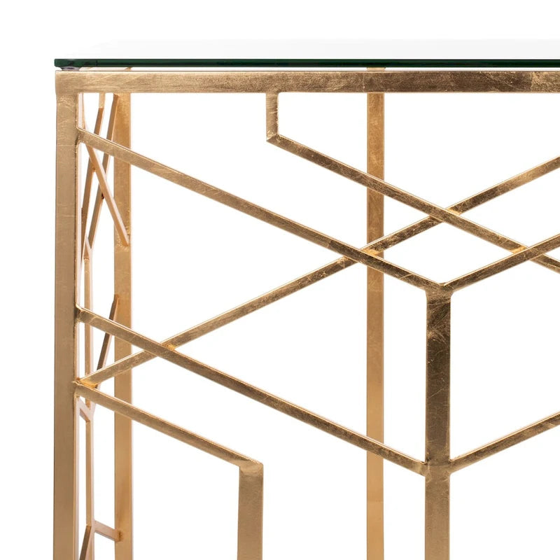 Couture Corrine Gold Leaf Console Table - 47 W x 15.5 L x 30 H - 47Wx16Dx30H
