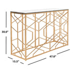 Couture Corrine Gold Leaf Console Table - 47 W x 15.5 L x 30 H - 47Wx16Dx30H