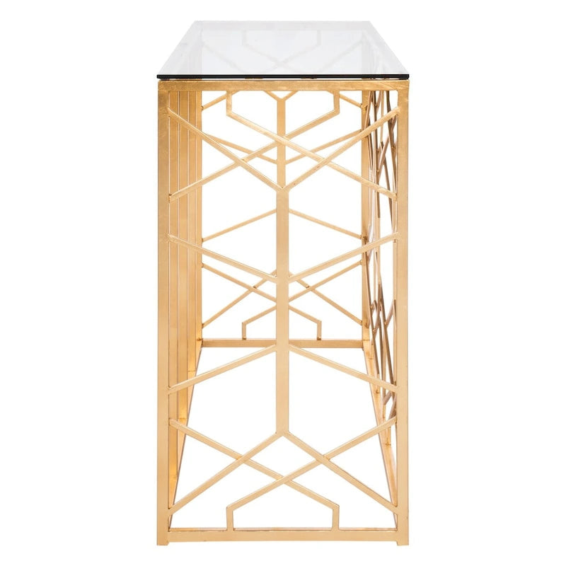 Couture Corrine Gold Leaf Console Table - 47 W x 15.5 L x 30 H - 47Wx16Dx30H