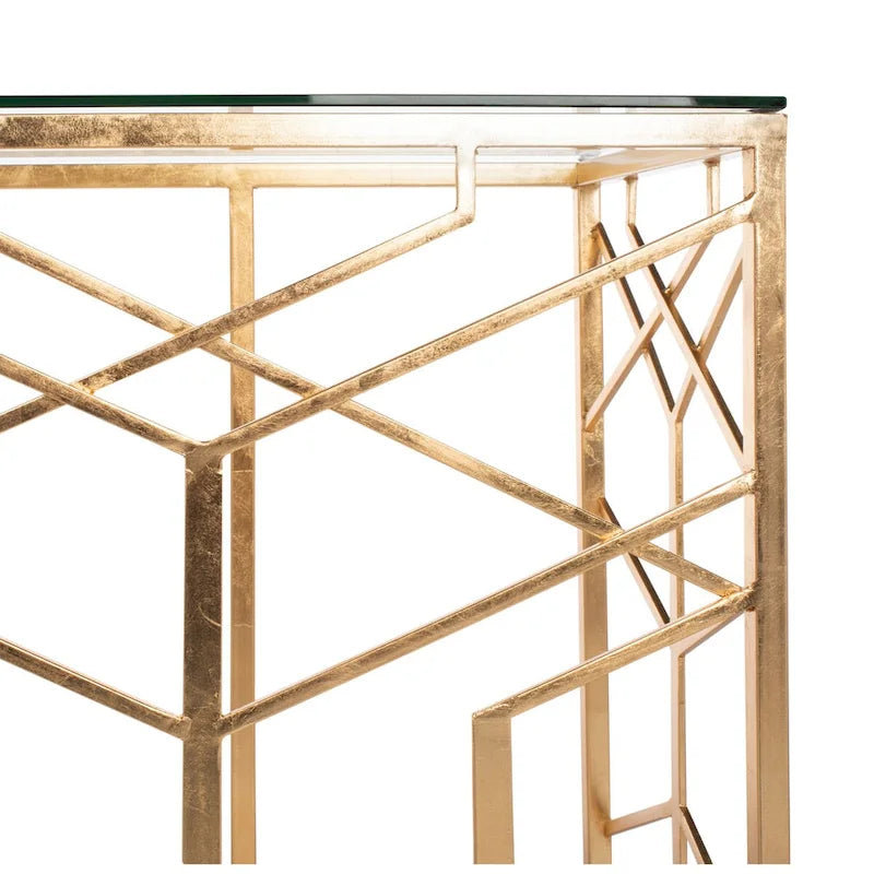 Couture Corrine Gold Leaf Console Table - 47 W x 15.5 L x 30 H - 47Wx16Dx30H