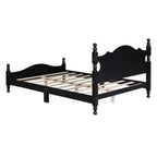 Retro Wood Platform Bed Frame with Wooden Slat Support
