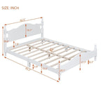 Retro Wood Platform Bed Frame with Wooden Slat Support