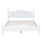Retro Wood Platform Bed Frame with Wooden Slat Support
