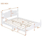 Retro Wood Platform Bed Frame with Wooden Slat Support