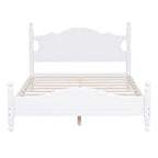 Retro Wood Platform Bed Frame with Wooden Slat Support