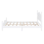 Retro Wood Platform Bed Frame with Wooden Slat Support