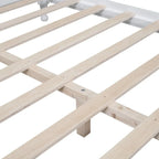 Retro Wood Platform Bed Frame with Wooden Slat Support