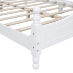Retro Wood Platform Bed Frame with Wooden Slat Support