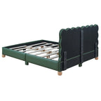 Queen Size Wood Frame Upholstered Platform Bed with Support Legs
