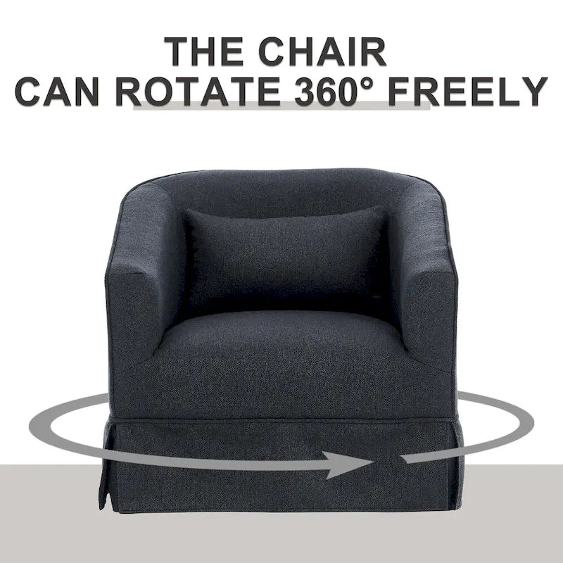 Swivel Barrel Chair With Ottoman