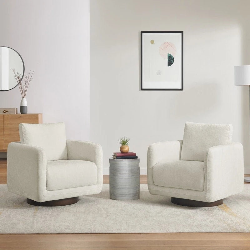 Rebecca Swivel Accent Chair Armchair with Back Cushion